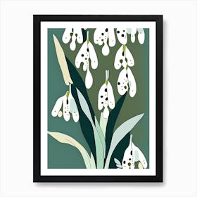 Lily Of The Valley Wildflower Modern Muted Colours 2 Art Print