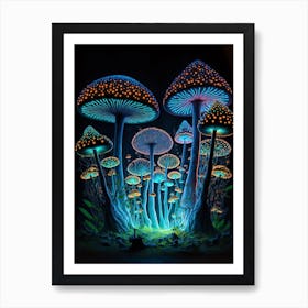 Mushrooms In The Dark Art Print