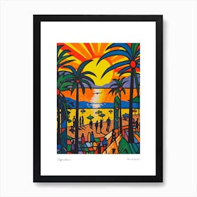 Copacabana Rio De Janeiro Matisse Style 7 Watercolour Travel Poster Art Print