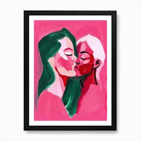 Kissing Women 2 Art Print