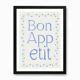 Bon Appetit blue and green Art Print