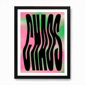 Chaos Pink And Green Gradient Graphic Art Art Print