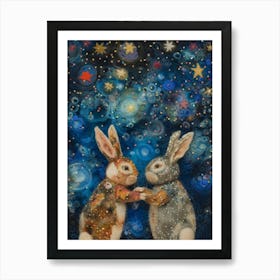 Rabbits In The Stars Art Print