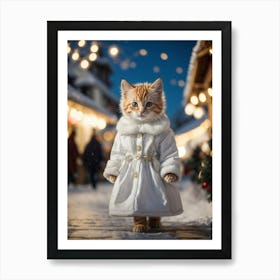 Christmas Cat Art Print