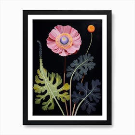 Scabiosa 4 Hilma Af Klint Inspired Flower Illustration Art Print