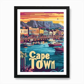 Aihrgdesign A 1970s Inspired Travel Poster For Cape Town 1 Art Print