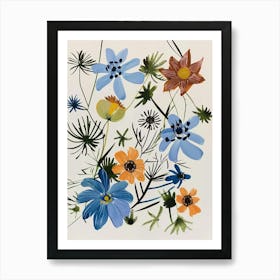 Painted Florals Nigella 1 Art Print