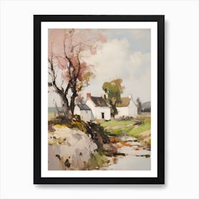 Small Cottage And Trees Lanscape Painting 6 Art Print