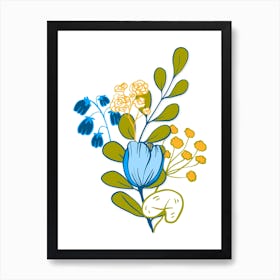 Beautiful Spring Flowers Shabby Chic Art Print