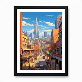 Johannesburg City Center Cartoon 1 Art Print