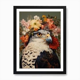 Bird With A Flower Crown Eurasian Sparrowhawk 2 Art Print