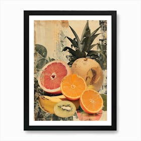 Kitsch Fruit Collage 3 Art Print