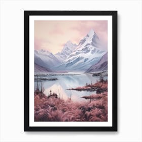 Dreamy Winter Painting Aoraki Mount Cook National Park New Zealand 1 Art Print