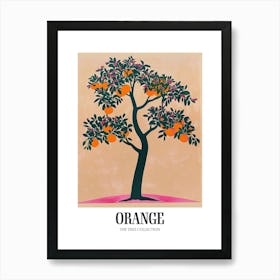 Orange Tree Colourful Illustration 2 Poster Art Print