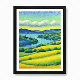 Yellow Wheat Field By Person Art Print