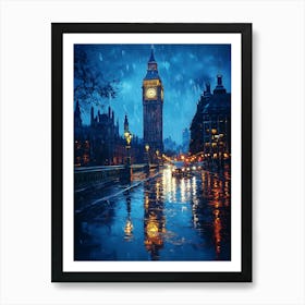 Fantasy Rainy Night In London 20 Art Print