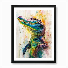 Crocodile Colourful Watercolour 4 Art Print