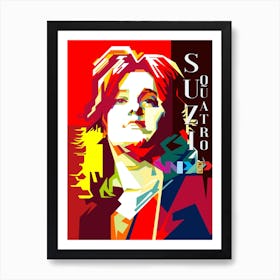 Suzi Quatro Rock N Roll Blues Singer Musician Pop Art WPAP Art Print