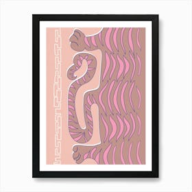 Tiger Pink Flat Art Print