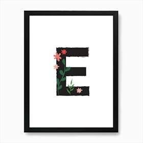 Bedroom Decor White Floral Letters Grey 05 Poster