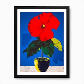 Poinsettia Flower Still Life 2 Pop Art  Art Print