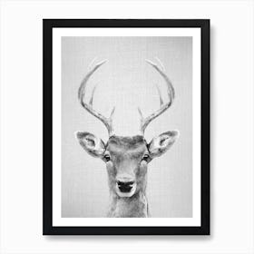 Deer 2 - Black & White Art Print