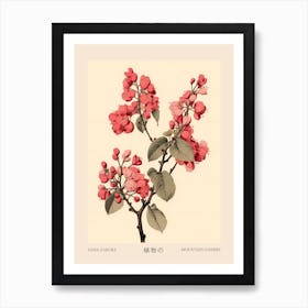 Yama Zakura Mountain Cherry 1 Vintage Japanese Botanical Poster Art Print