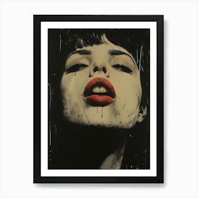 'The Girl With Red Lipstick' Art Print