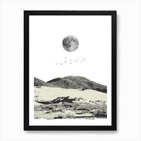 Moon Over The Desert Art Print