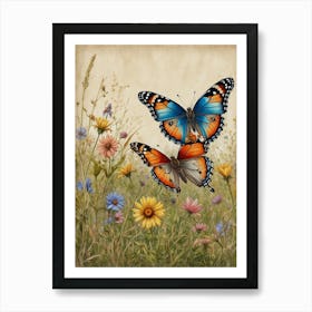 Butterflies In The Meadow Art Print