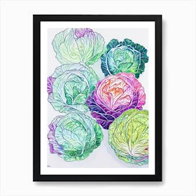 Cabbage Marker vegetable Art Print