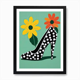 High Heeled Shoe and Flowers 2 Art Print