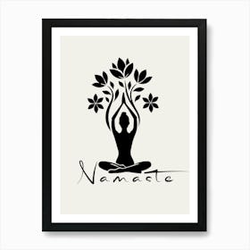 Namste Flower Yoga | Yoga, Meditation, Namaste, Wellness, Balance, Mindfulness, Zen, Serenity, Calm, Spiritual, Flowers, Peace Art Print