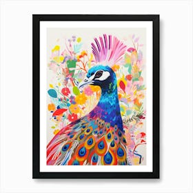 Colourful Bird Painting Peacock 1 Art Print