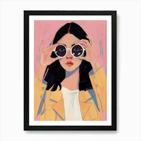 Asian Girl With Sunglasses Art Print