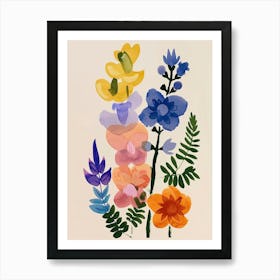 Painted Florals Aconitum 2 Art Print