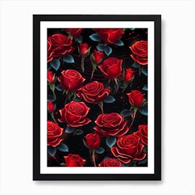 Red Roses Wallpaper 6 Art Print