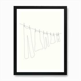 Laundry Line Art Print