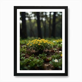 Yellow Flowers In The Forest Art Print