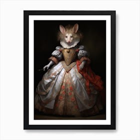 Possum Wearing A Medieval Dress 1 Art Print