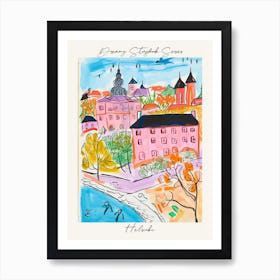 Poster Of Helsinki, Dreamy Storybook Illustration 4 Art Print