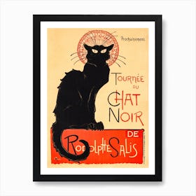 Prochainement Black Cat Vintage Poster - Tournée Chat Noir Du Rudolptte Salis - Famous Victorian Art Deco Remastered HD Art Print