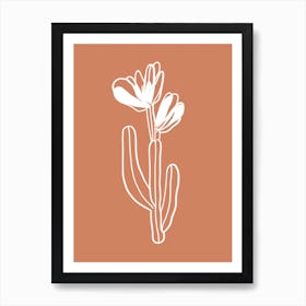 Cactus Line Drawing Easter Cactus Art Print