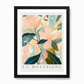 soft pastel botanicals print - modern floral series minimalist art in abstract realism for aesthetic interiors - contemporary wall art perfect for calm bedrooms, elegant offices, or nature inspired feminine decor 5 Art Print