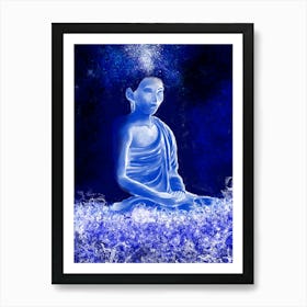 The Buddha of the Deep Blue - Calming the Waves Art Print