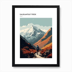 Salkantay Trek Peru 3 Hiking Trail Landscape Poster Art Print