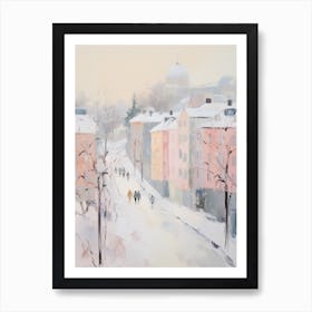 Dreamy Winter Painting Oslo Norway 2 Art Print