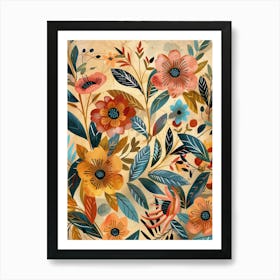 Flowers Boho 3 Art Print