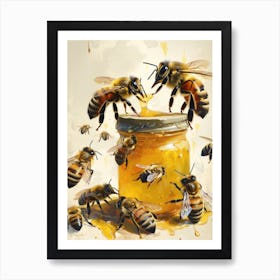 Colletidae Bee Storybook Illustration 11 Art Print