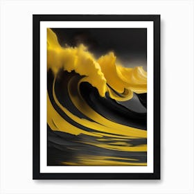 Yellow Wave Canvas Print Art Print